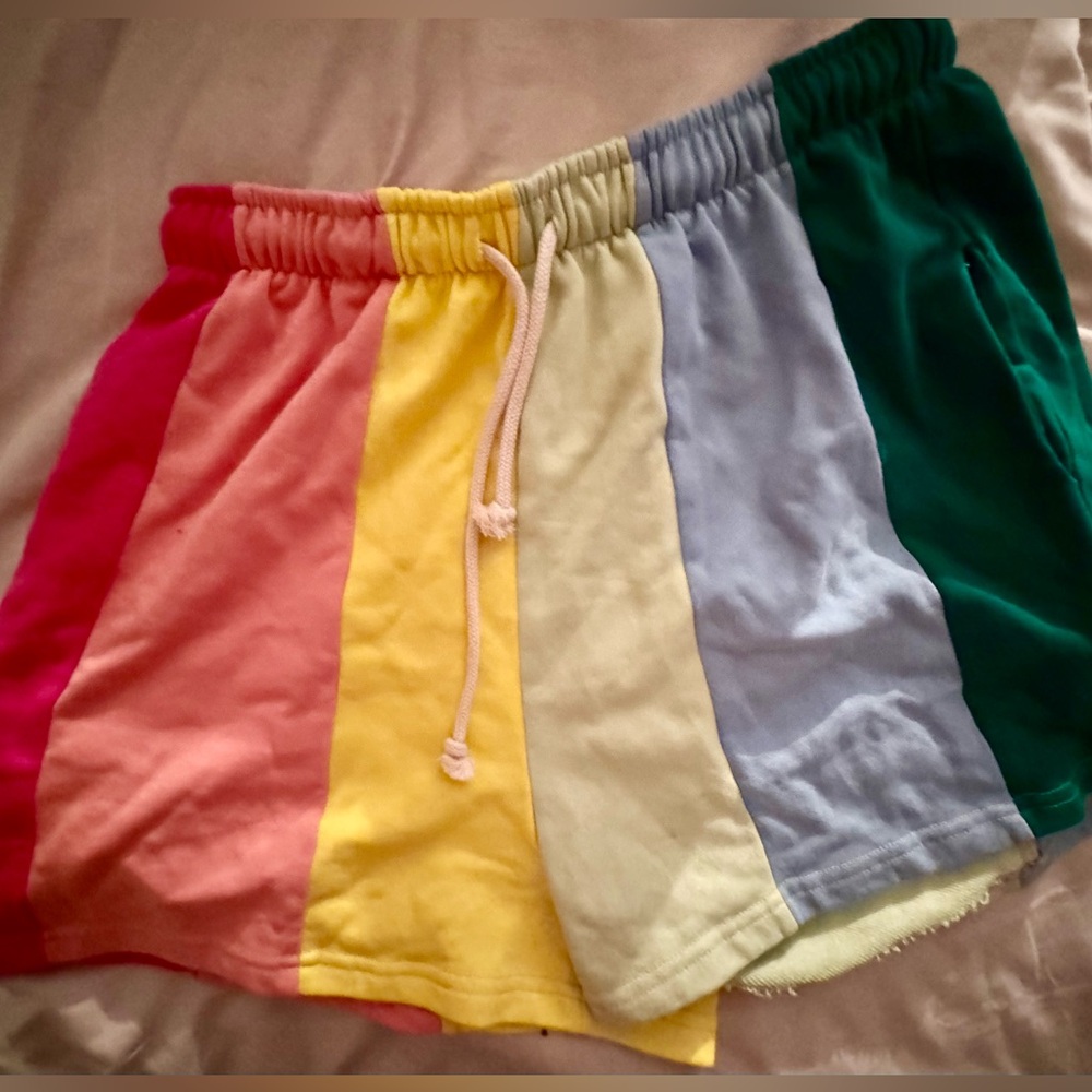 Vertical Color Block Shorts - image 1